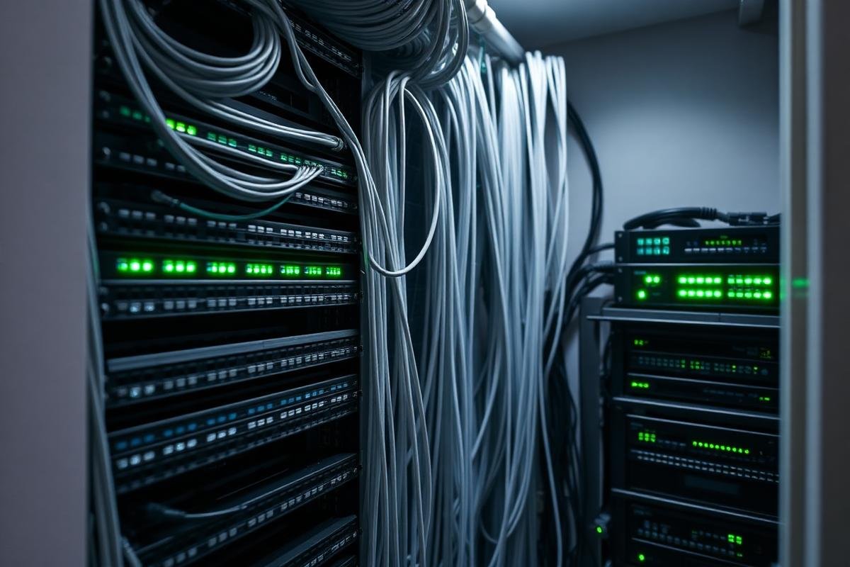 Structured cabling rack installed by Hyvoxa