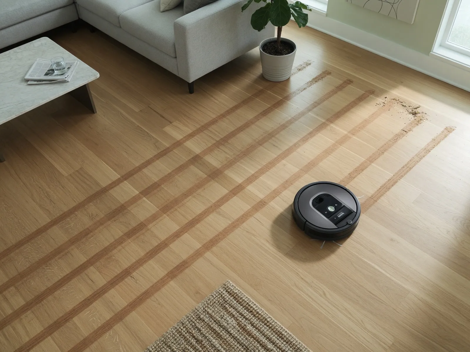 Roomba 960 using vSLAM navigation to clean in parallel rows